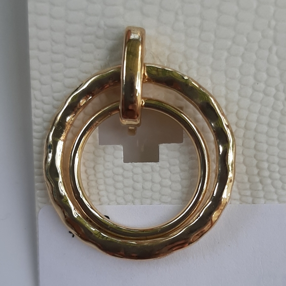 Dana Buchman Gold Clip Hoop Earrings - Picture 2 of 2